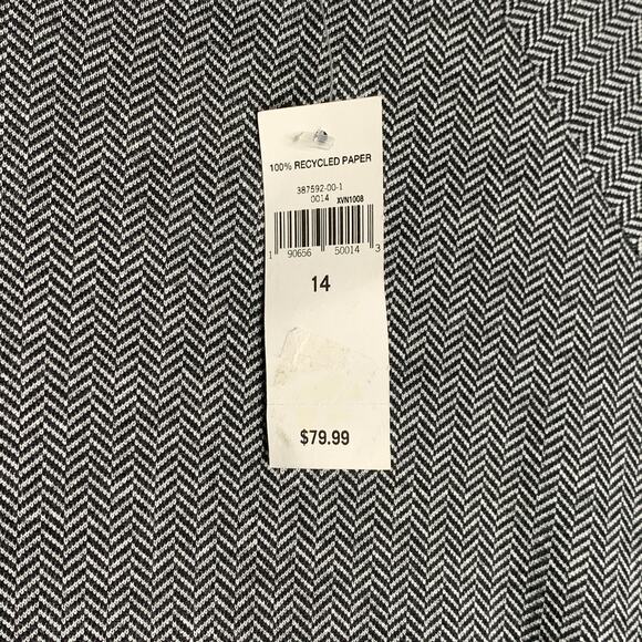 New Banana Republic Dress Chevron Stripe Stretch Elastic Gray Office Size 14 - Picture 3 of 7